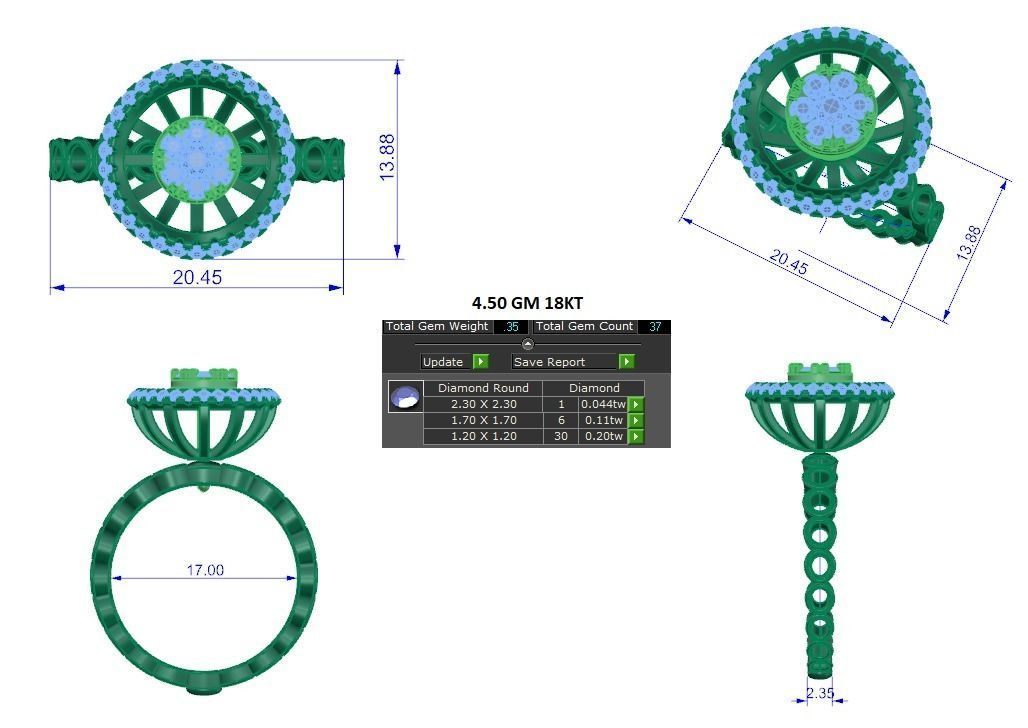 Women ring 3dm stl render detail 3D print model 3D print model_1