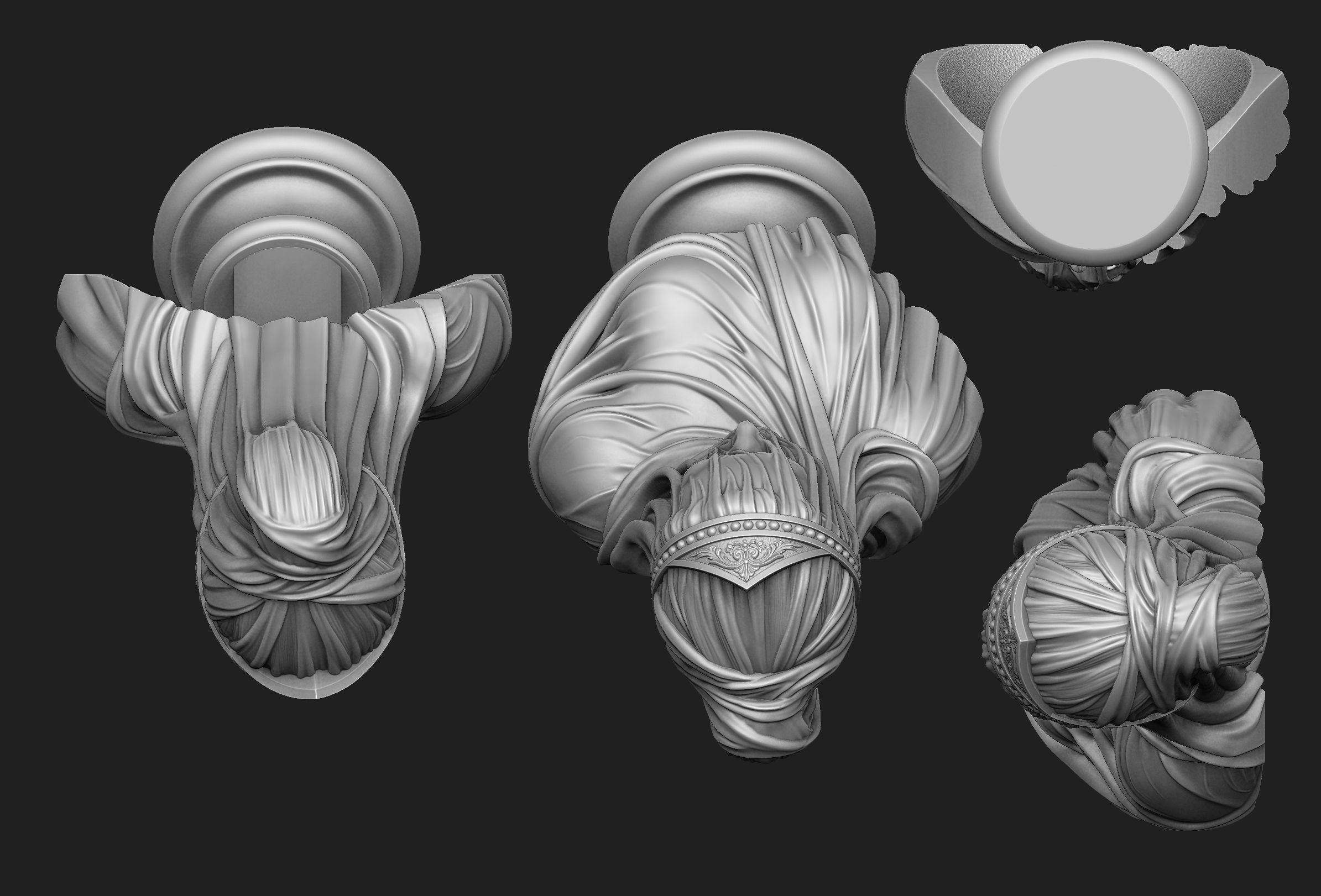 Drapery Bust 3D print model_5