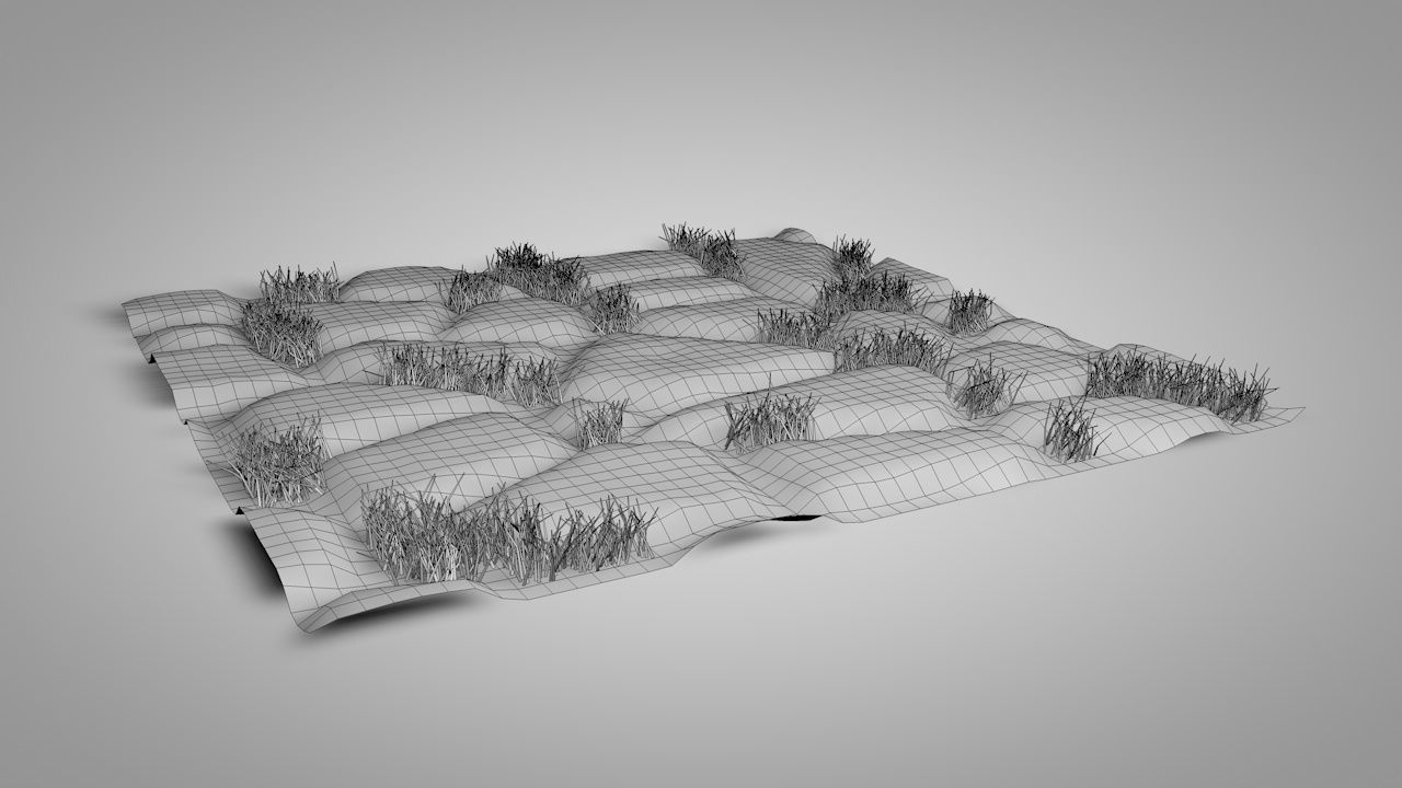 Seamless Grass Pavement Patterns Low-poly 3D model_8