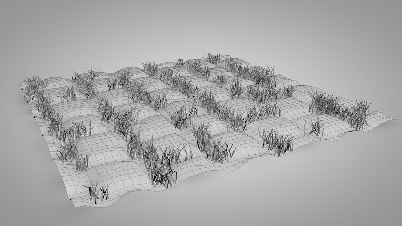 Seamless Grass Pavement Patterns Low-poly 3D model_12