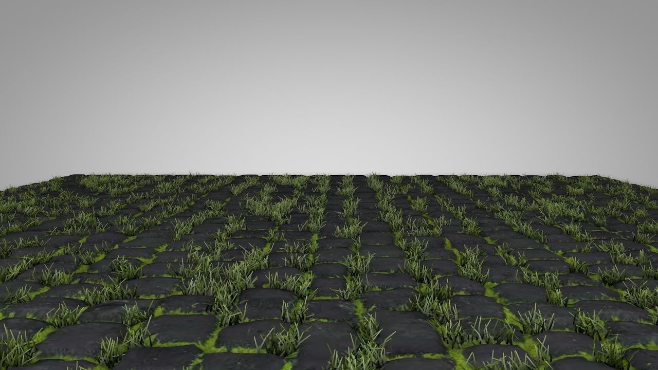 Seamless Grass Pavement Patterns Low-poly 3D model_18