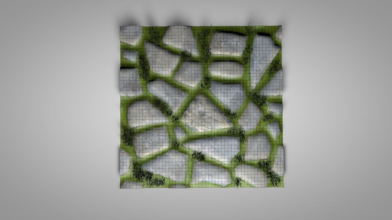 Seamless Grass Pavement Patterns Low-poly 3D model_9