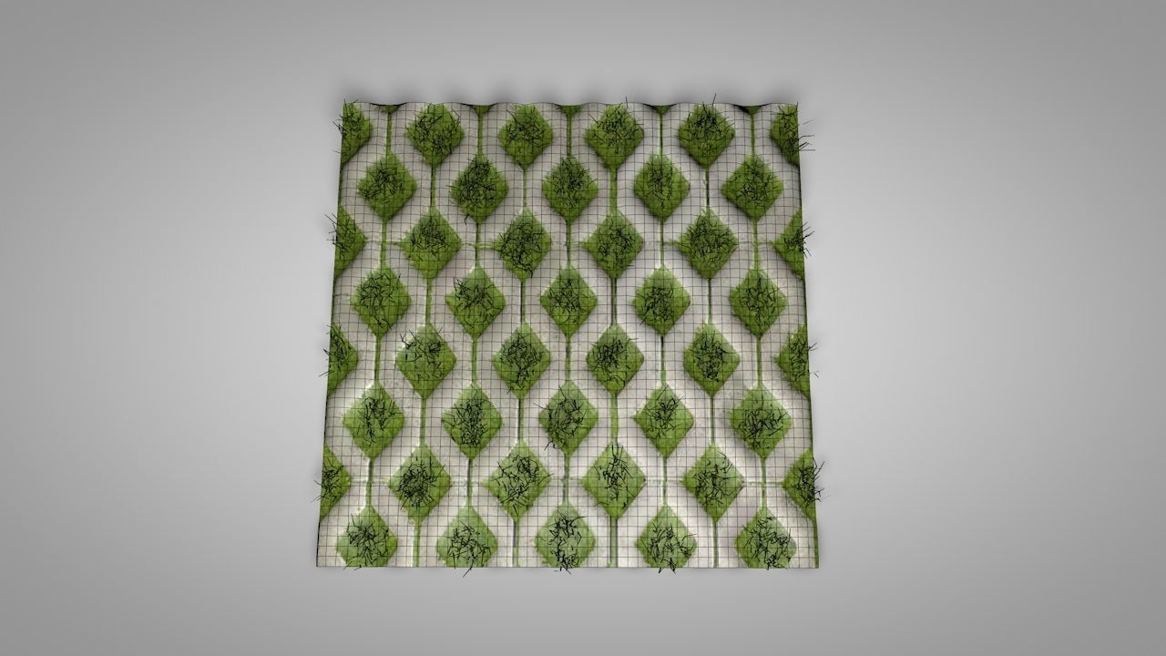 Seamless Grass Pavement Patterns Low-poly 3D model_21
