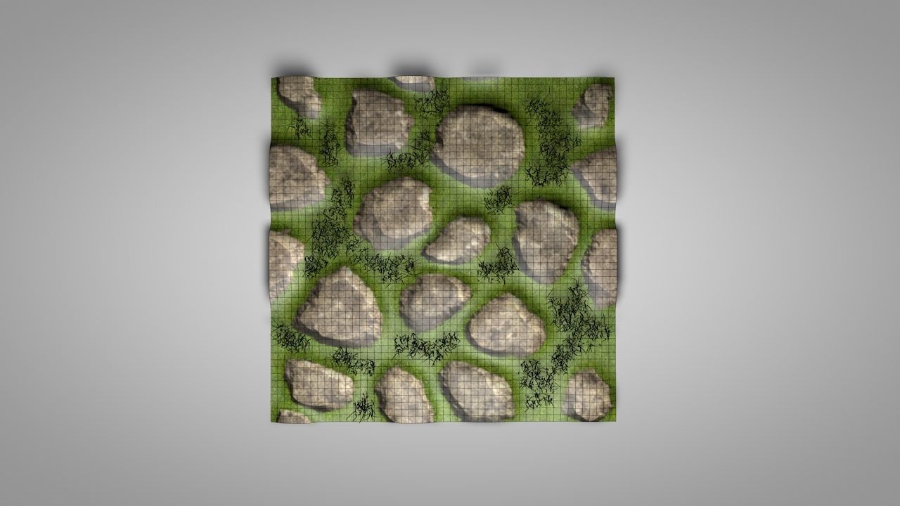 Seamless Grass Pavement Patterns Low-poly 3D model_5