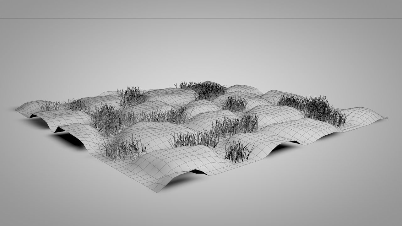 Seamless Grass Pavement Patterns Low-poly 3D model_4