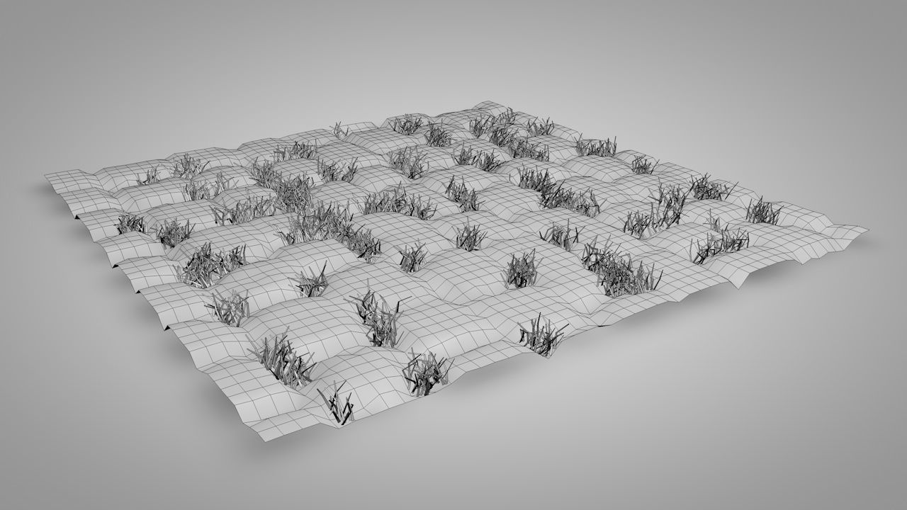 Seamless Grass Pavement Patterns Low-poly 3D model_16