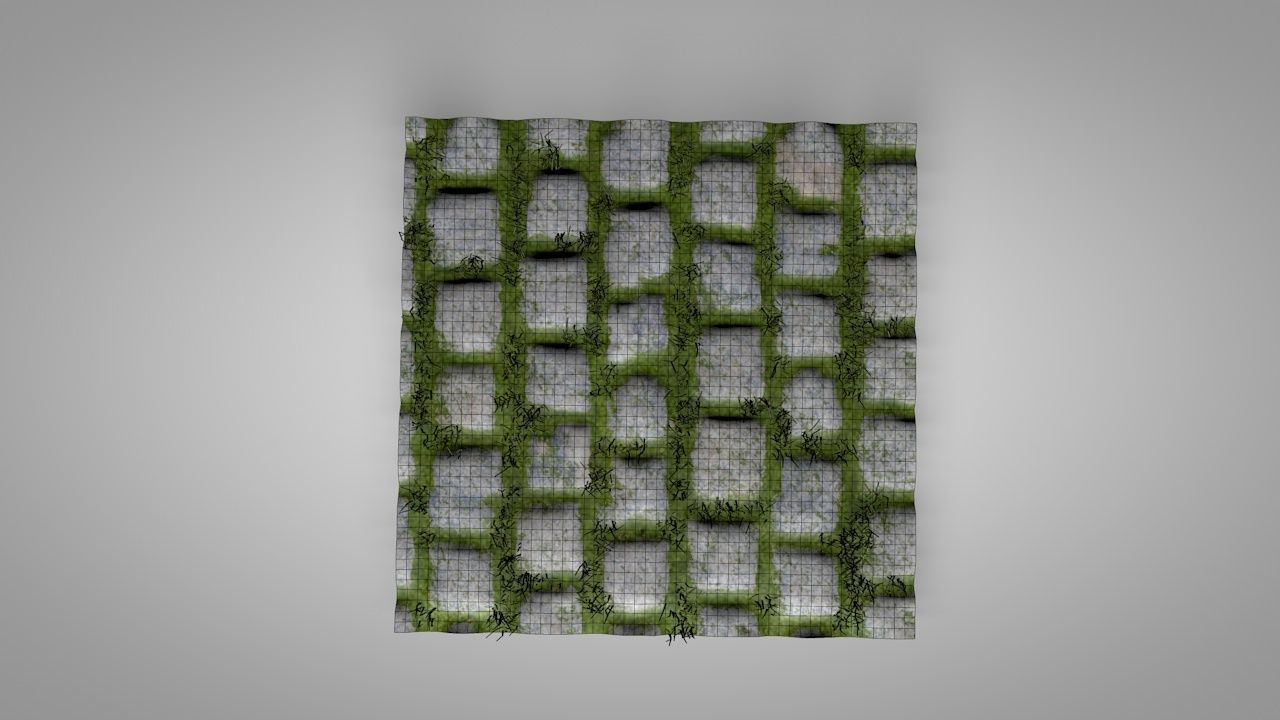 Seamless Grass Pavement Patterns Low-poly 3D model_13