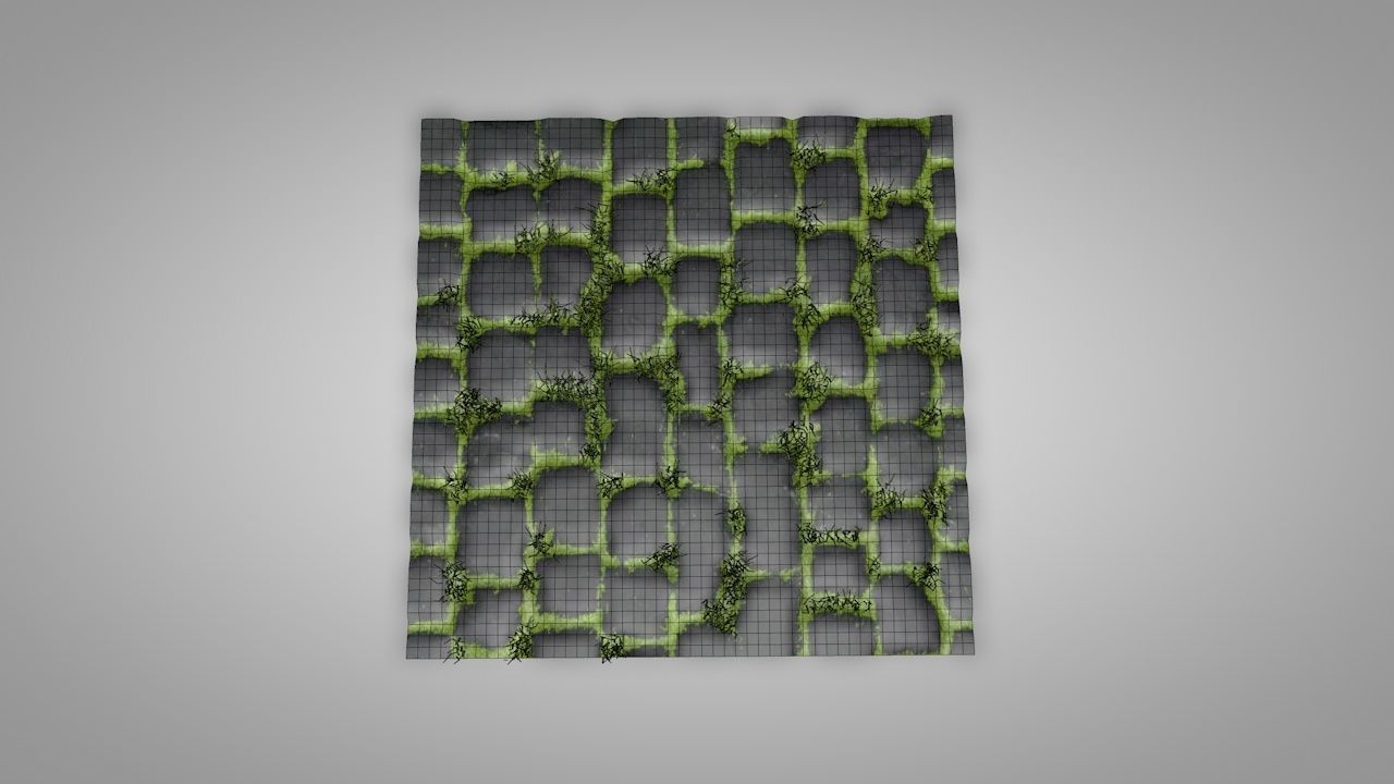 Seamless Grass Pavement Patterns Low-poly 3D model_17