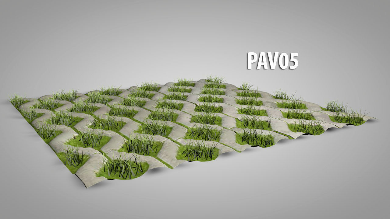 Seamless Grass Pavement Patterns Low-poly 3D model_19