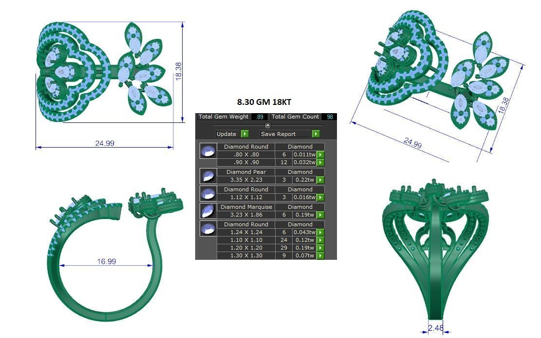 Women ring 3dm stl render detail 3D print model 3D print model_1