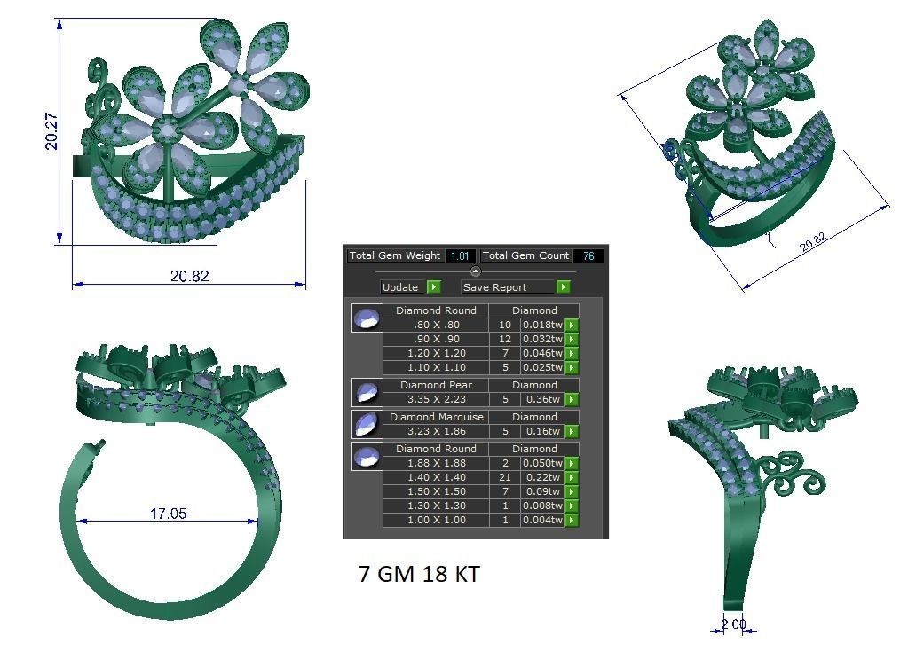 Women ring 3dm stl render detail 3D print model 3D print model_1