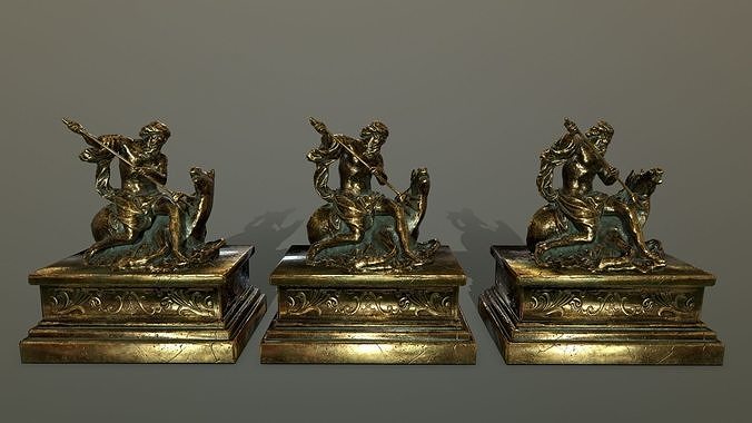 Neptune Statue Low-poly 3D model