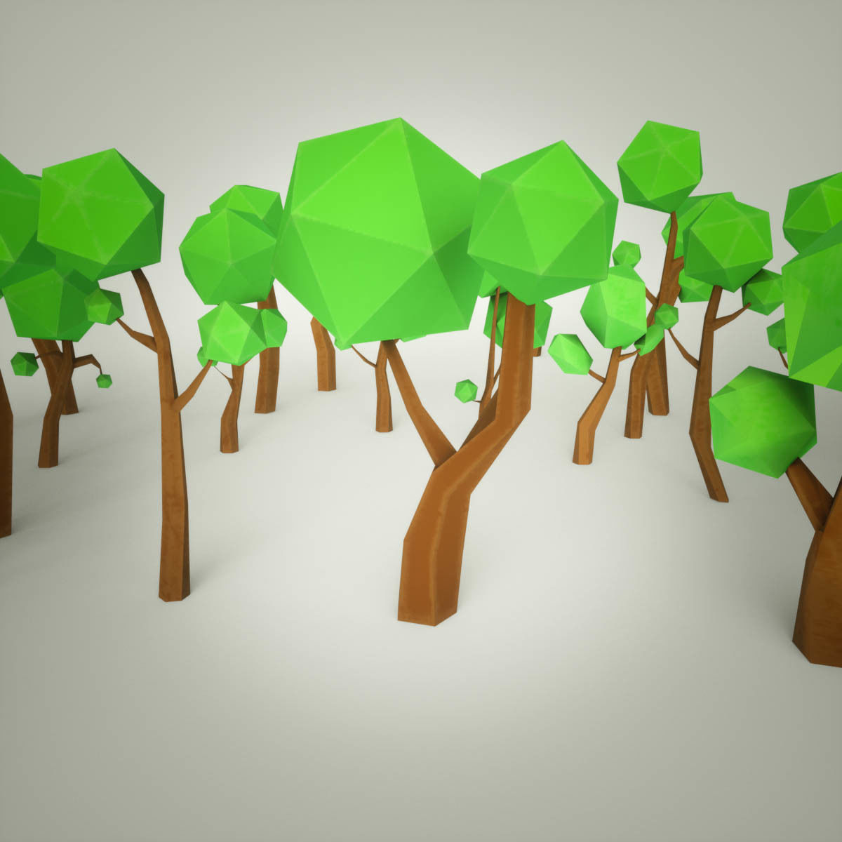 Cartoon Tree Forest Pack Low-poly 3D model_4