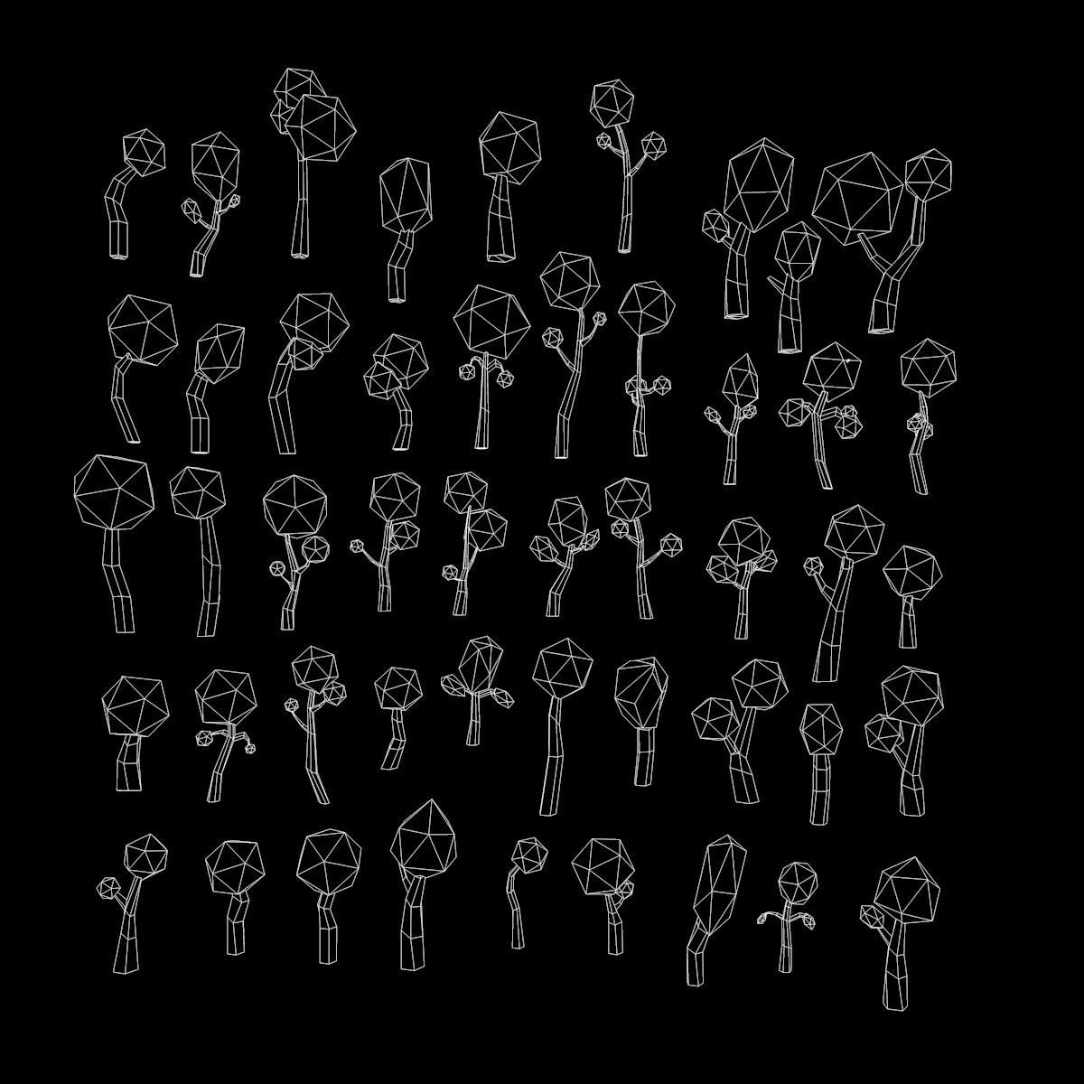 Cartoon Tree Forest Pack Low-poly 3D model_5