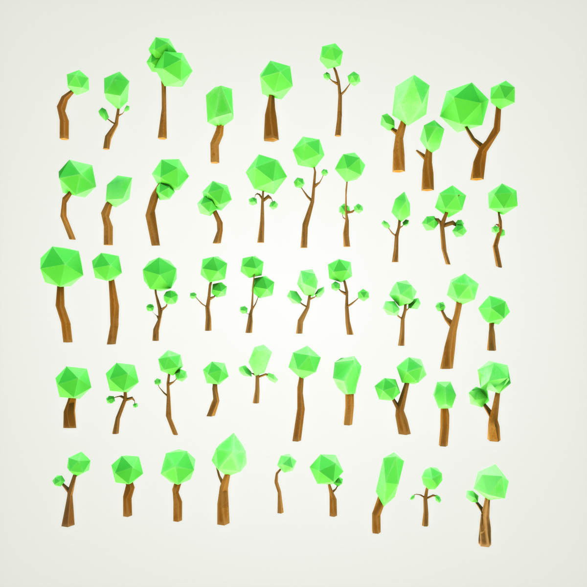 Cartoon Tree Forest Pack Low-poly 3D model_6