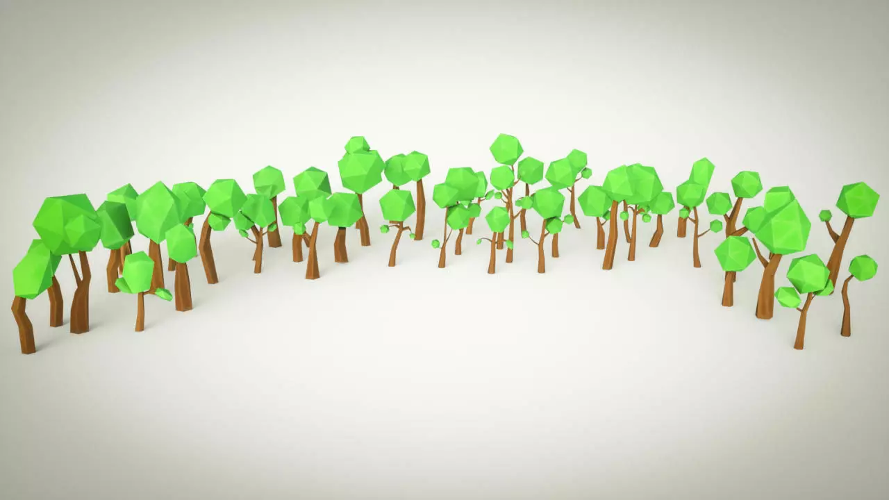 Cartoon Tree Forest Pack Low-poly 3D model_0