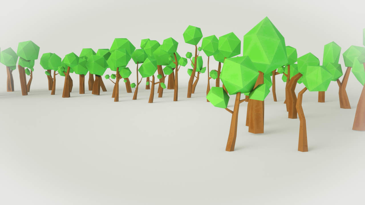 Cartoon Tree Forest Pack Low-poly 3D model_2