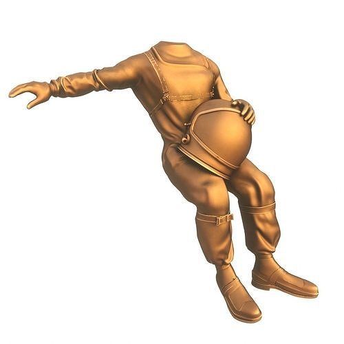 Bronze Astounaut Spacesuit pose 3D print model