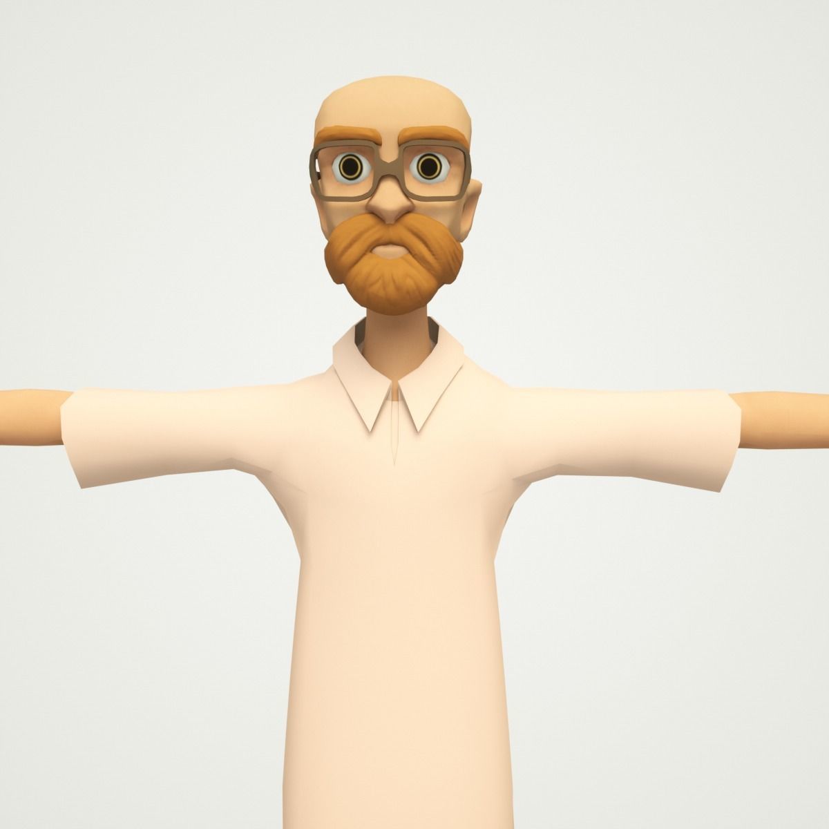 cartoon dude man lowpoly rigged Low-poly 3D model_1