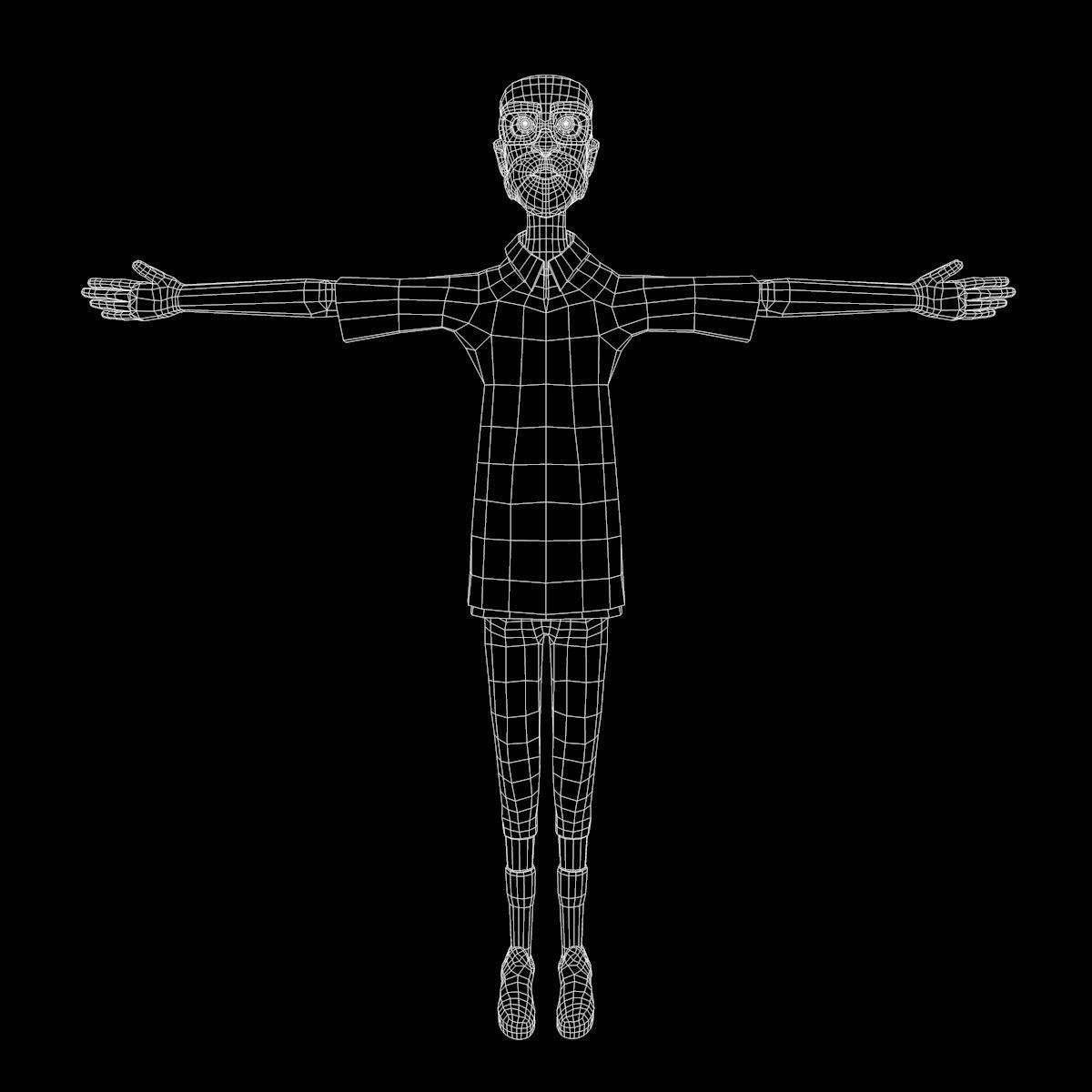 cartoon dude man lowpoly rigged Low-poly 3D model_12
