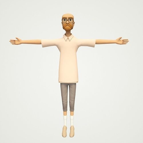cartoon dude man lowpoly rigged Low-poly 3D model