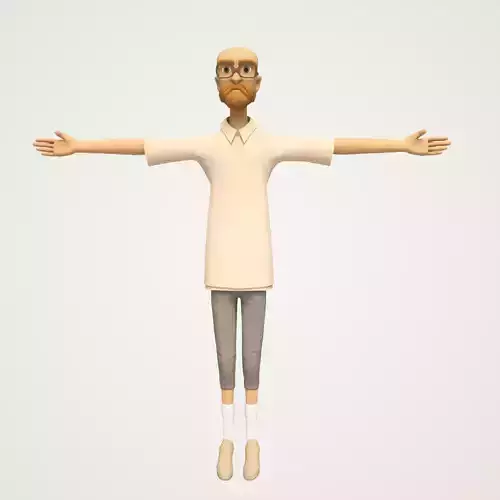 cartoon dude man lowpoly rigged