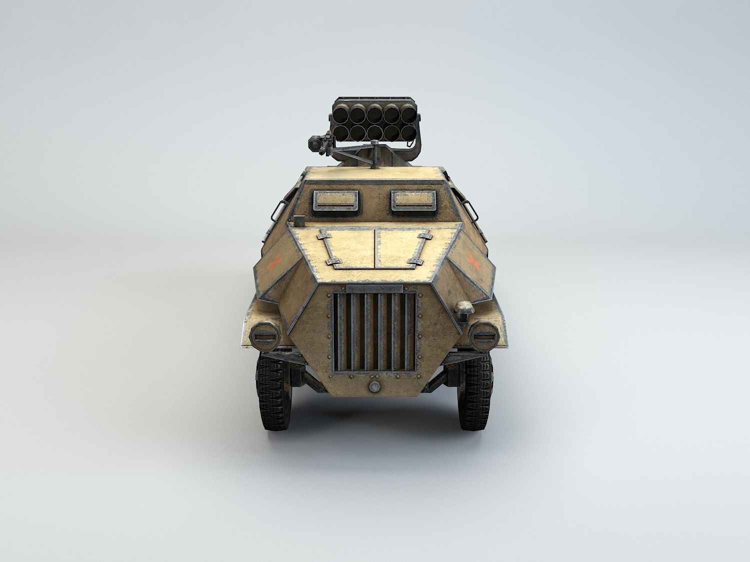 Low Poly 15 cm Panzerwerfer 42 Maultier Low-poly 3D model_5