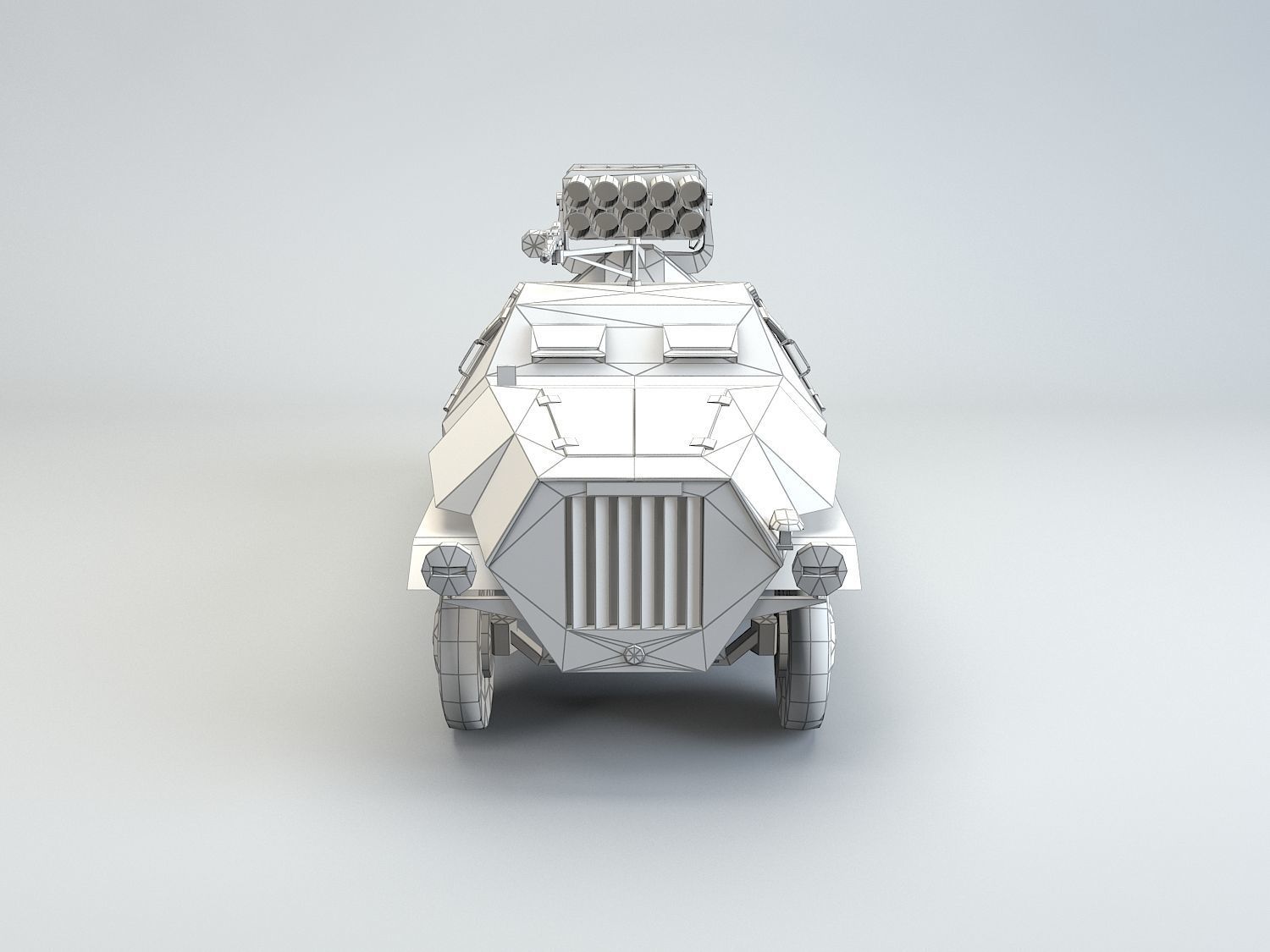 Low Poly 15 cm Panzerwerfer 42 Maultier Low-poly 3D model_6