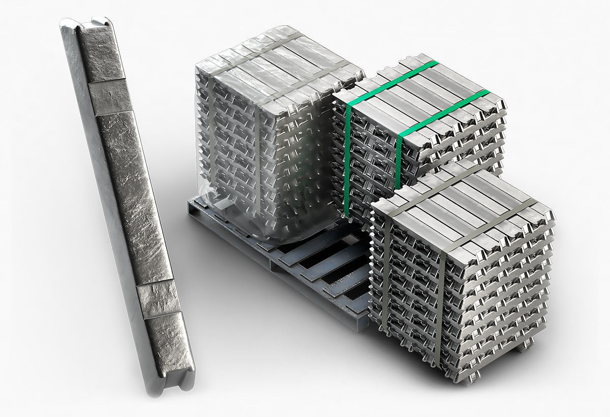 Aluminium Zinc Nickel Silver Titan Steel ingot 2 3D model_0