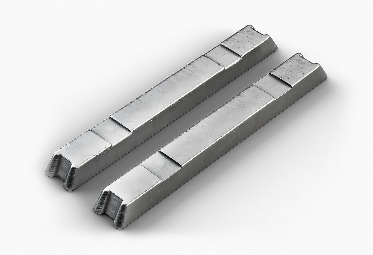 Aluminium Zinc Nickel Silver Titan Steel ingot 2 3D model_4