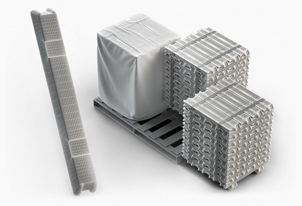 Aluminium Zinc Nickel Silver Titan Steel ingot 2 3D model_2