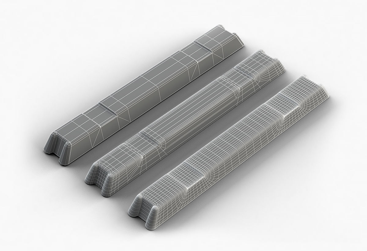 Aluminium Zinc Nickel Silver Titan Steel ingot 2 3D model_6