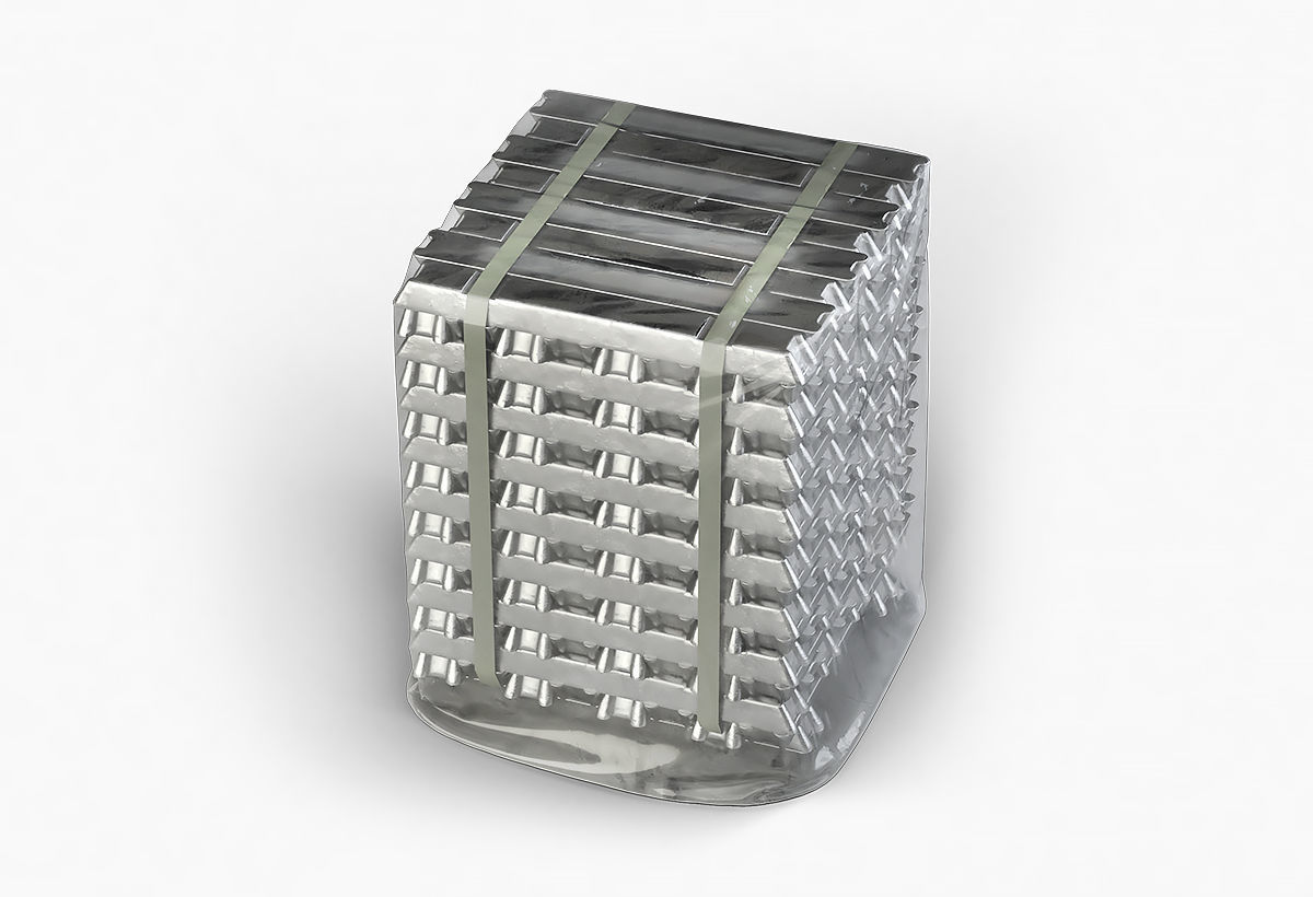 Aluminium Zinc Nickel Silver Titan Steel ingot 2 3D model_7