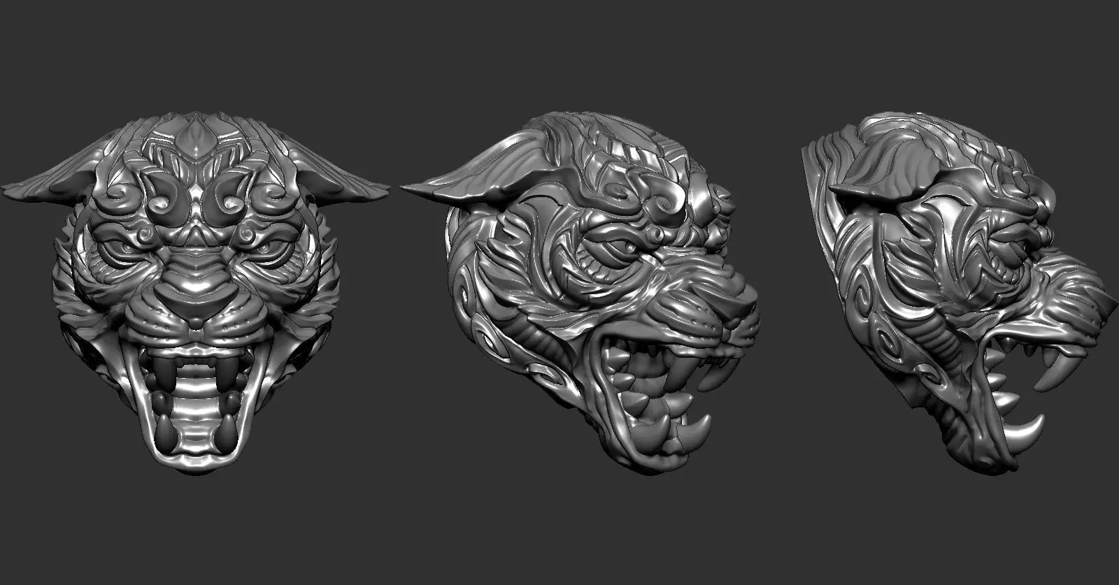 Panther Skull 3D print model_0