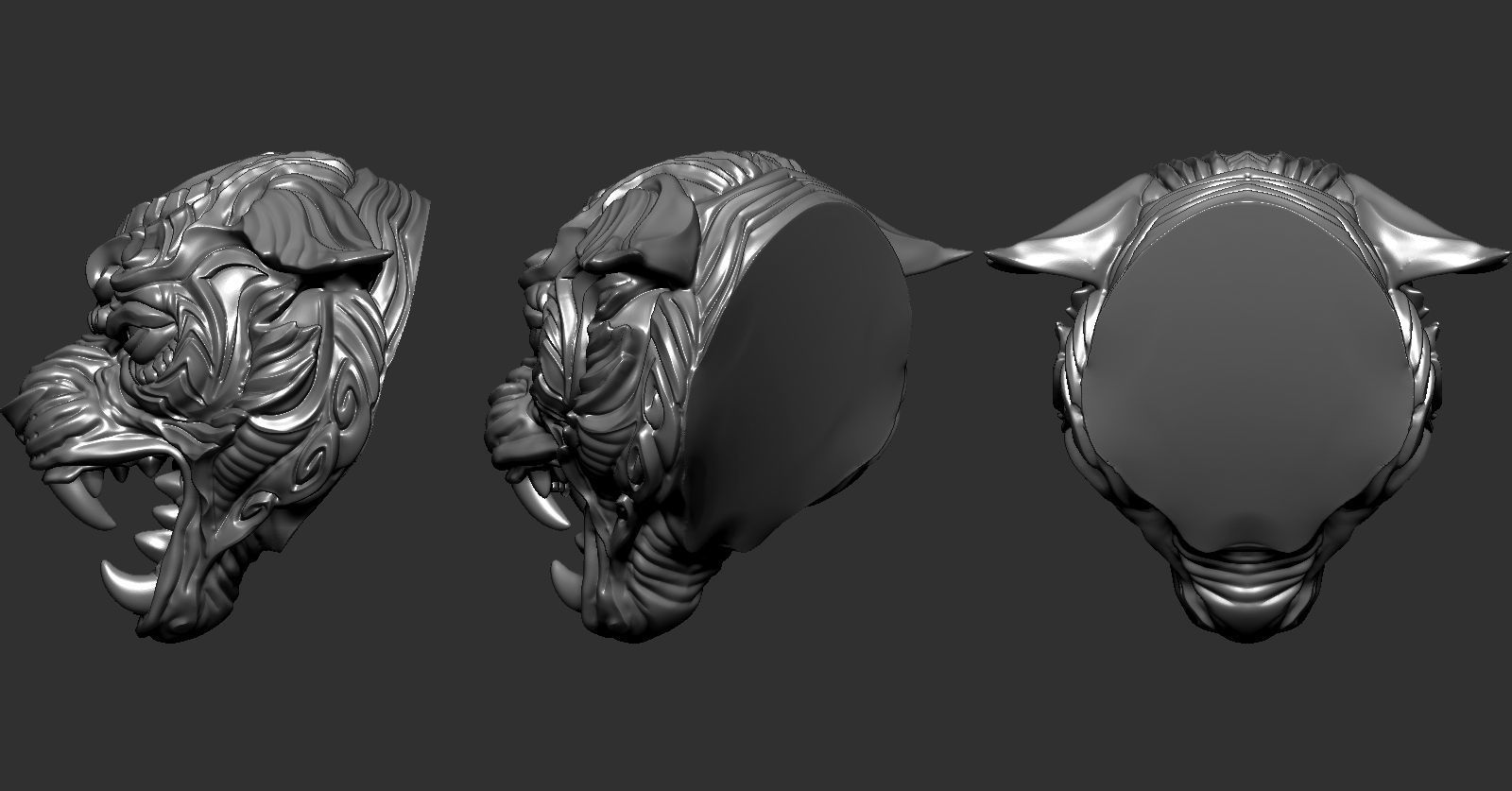 Panther Skull 3D print model_3