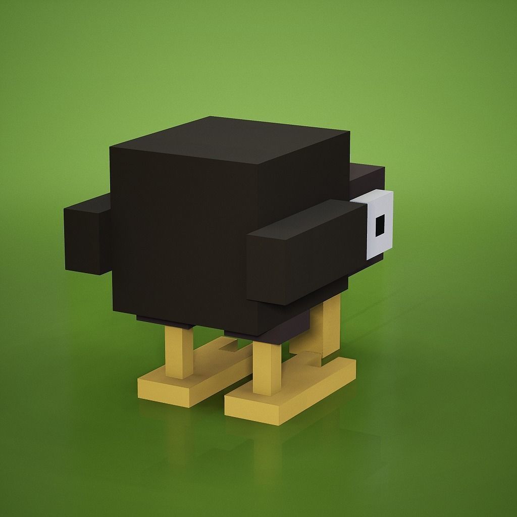 Voxel - Kiwi Low-poly 3D model_1