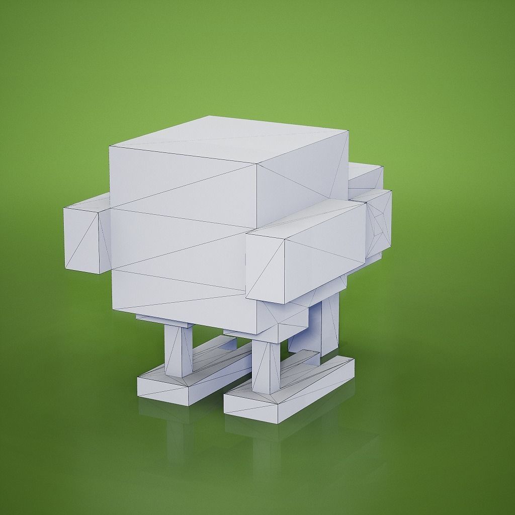 Voxel - Kiwi Low-poly 3D model_7