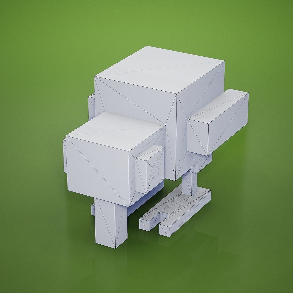 Voxel - Kiwi Low-poly 3D model_6