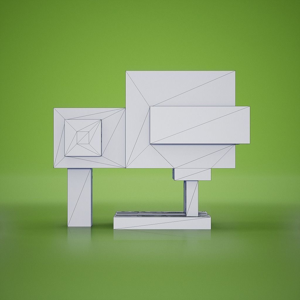 Voxel - Kiwi Low-poly 3D model_11