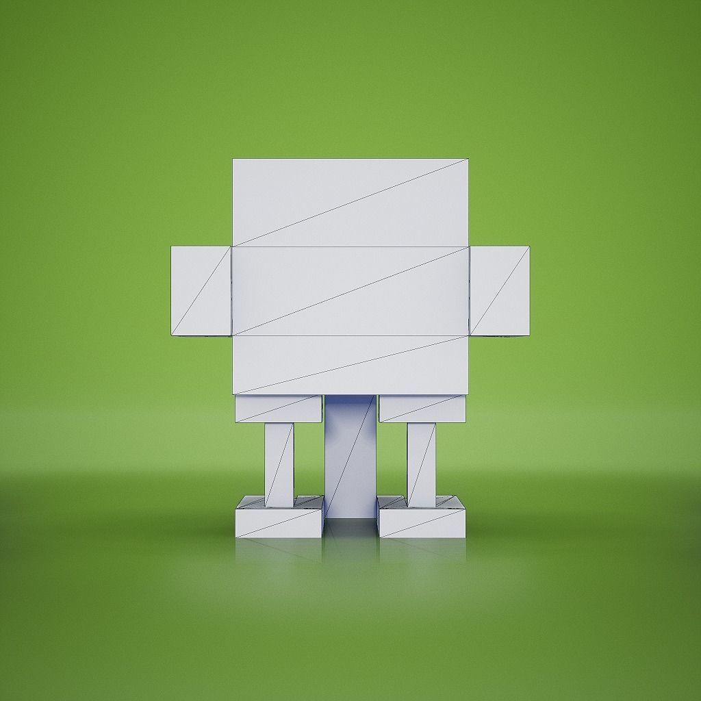 Voxel - Kiwi Low-poly 3D model_9