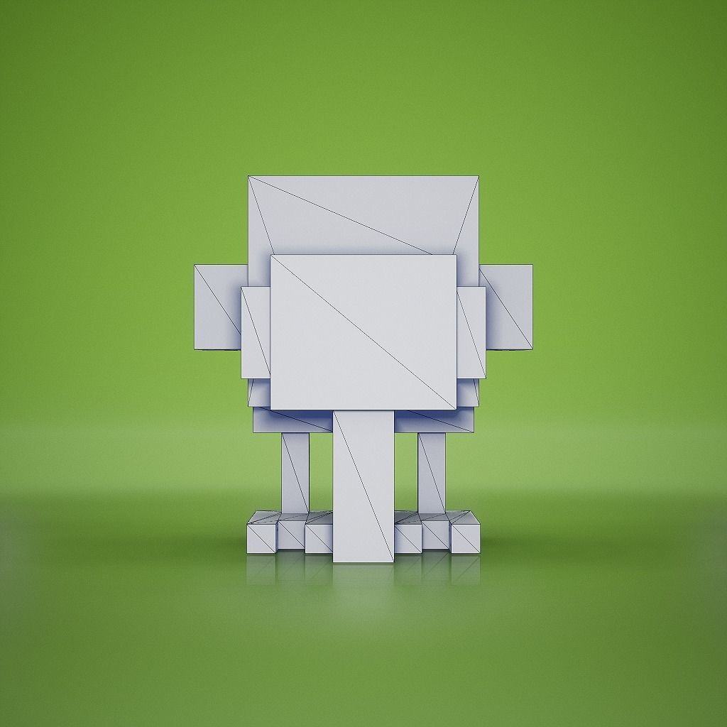 Voxel - Kiwi Low-poly 3D model_8