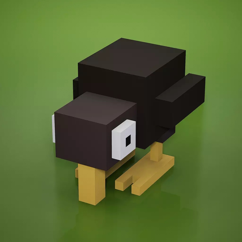 Voxel - Kiwi Low-poly 3D model_0