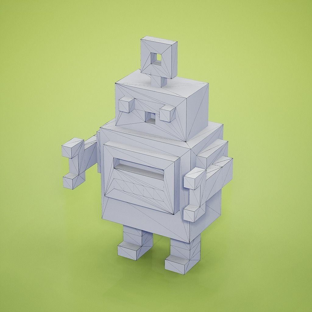 Voxel - Robot Low-poly 3D model_6