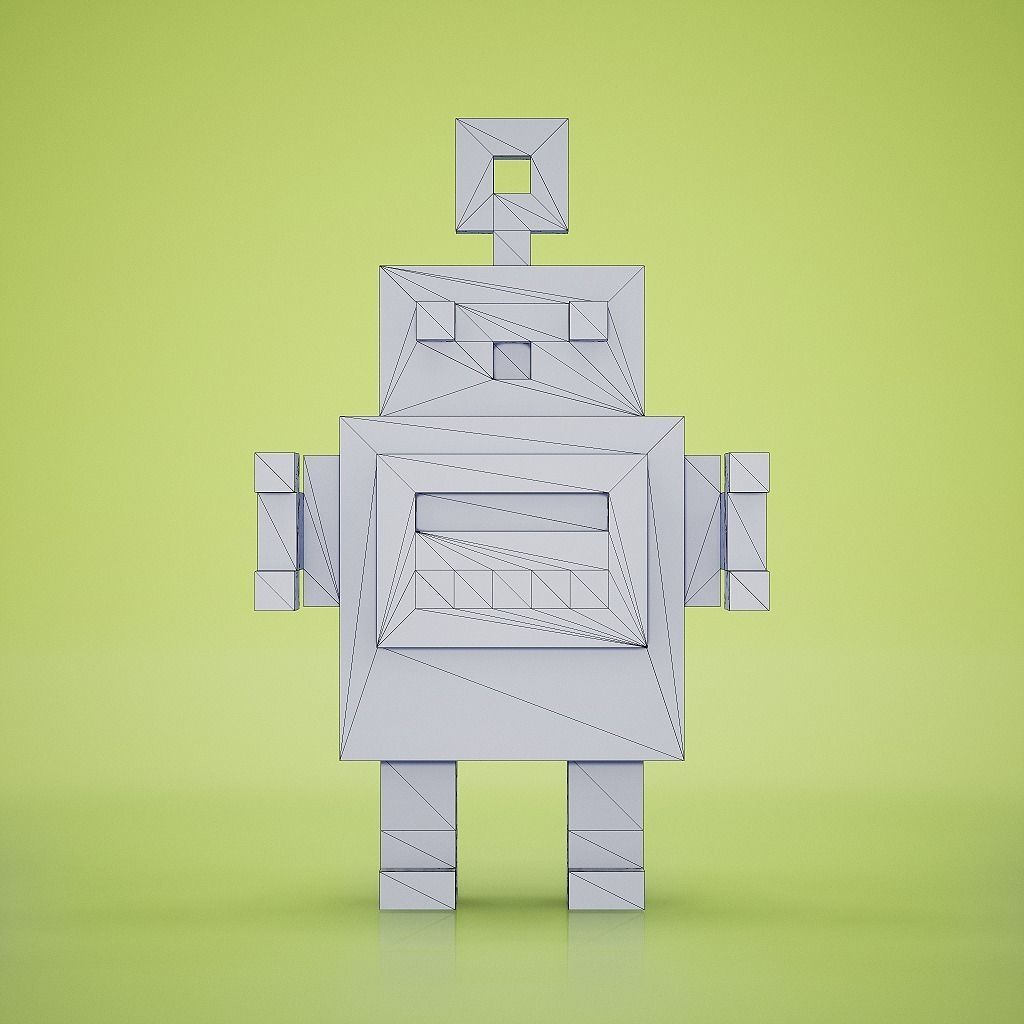 Voxel - Robot Low-poly 3D model_8