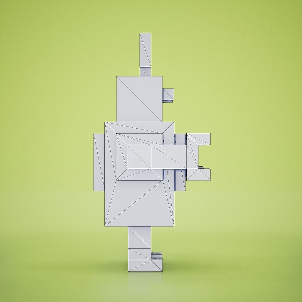 Voxel - Robot Low-poly 3D model_10