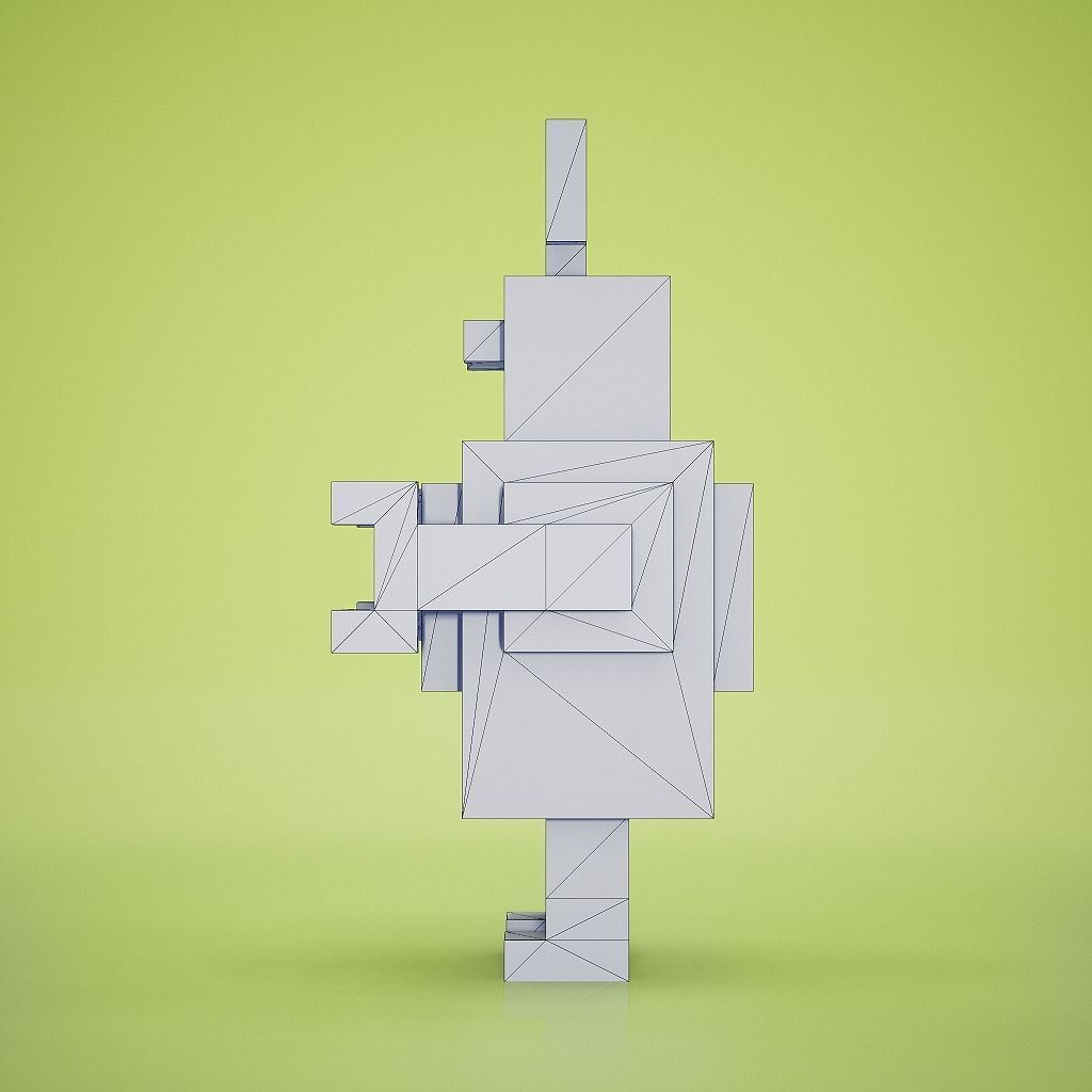 Voxel - Robot Low-poly 3D model_11