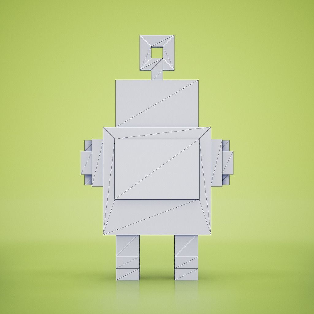 Voxel - Robot Low-poly 3D model_9