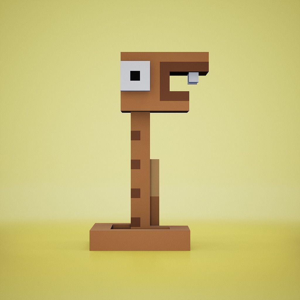 Voxel - Rattle Snake Low-poly 3D model_4