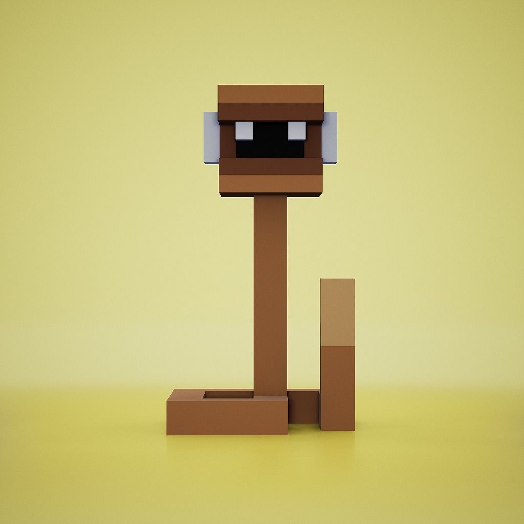 Voxel - Rattle Snake Low-poly 3D model_2