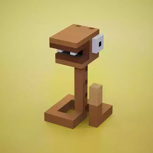 Voxel - Rattle Snake Low-poly 3D model